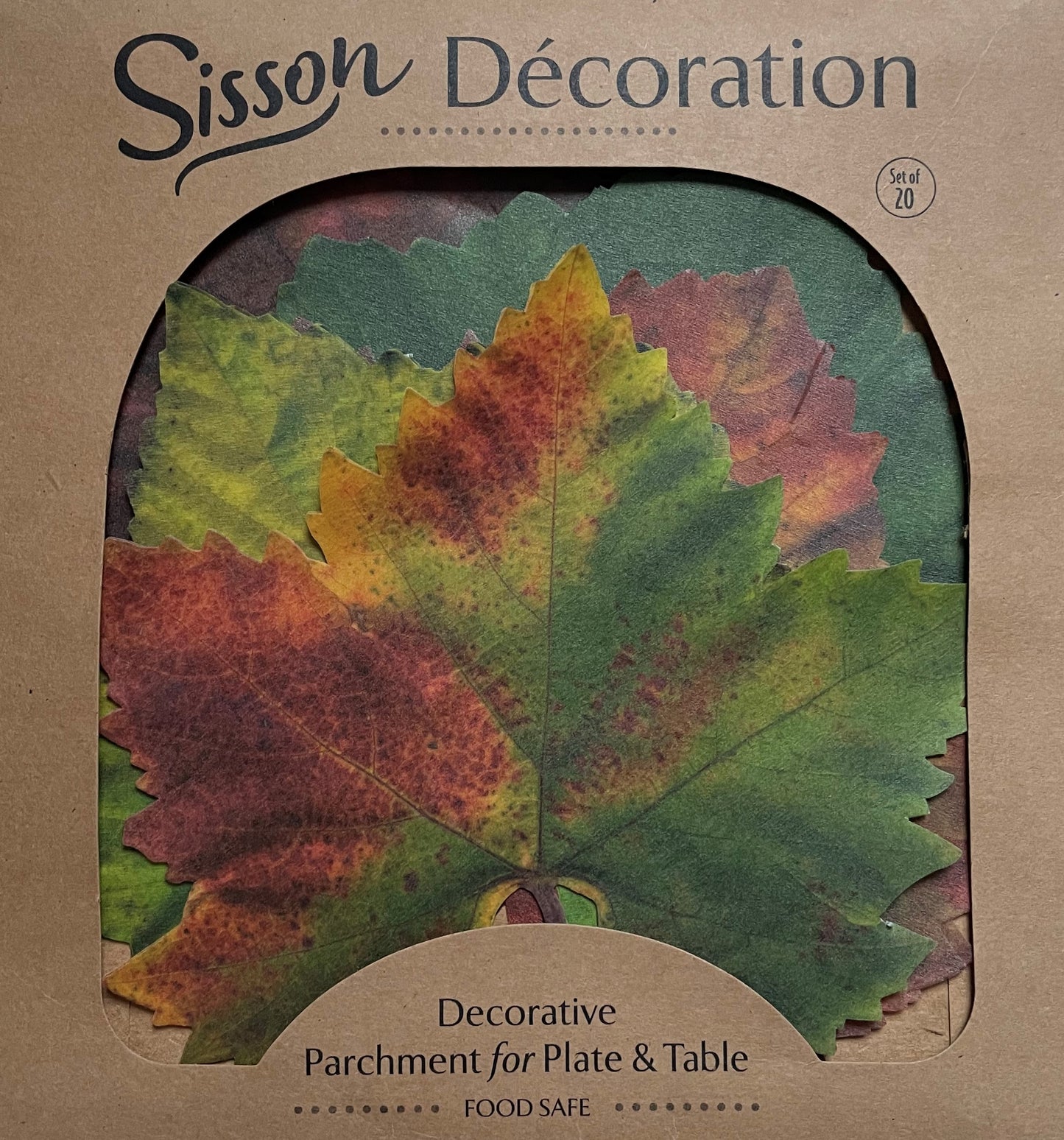 Shows the packaging of the Parchment Grape Leaves.