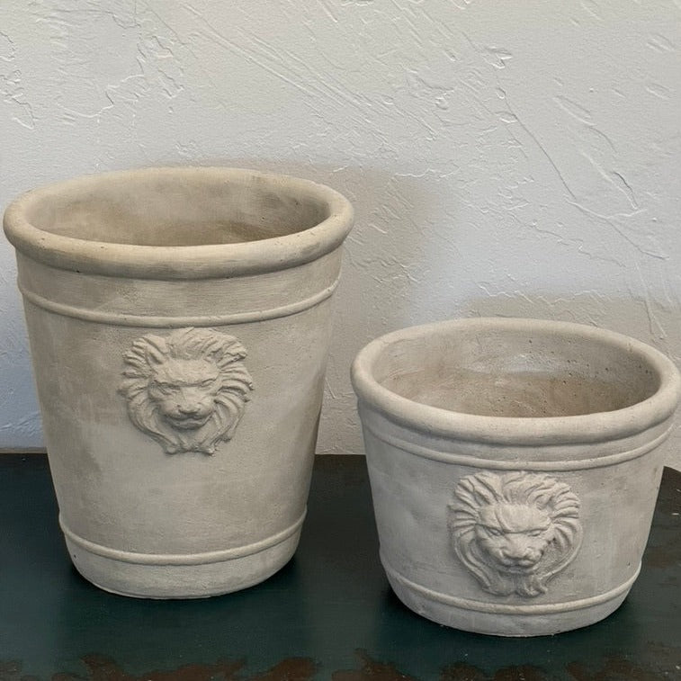 ceramic head planter pot Lion Head Cement Pottery Planters In Three Sizes