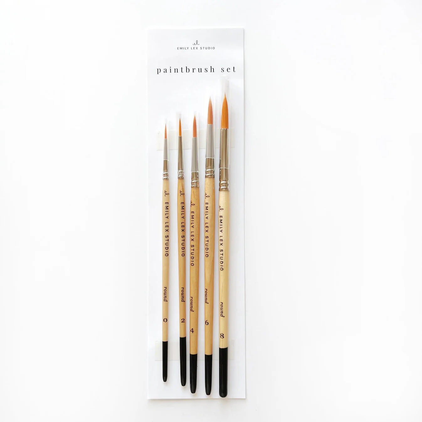 Emily Lex Watercolor Brush Set in it's package a set of 5
