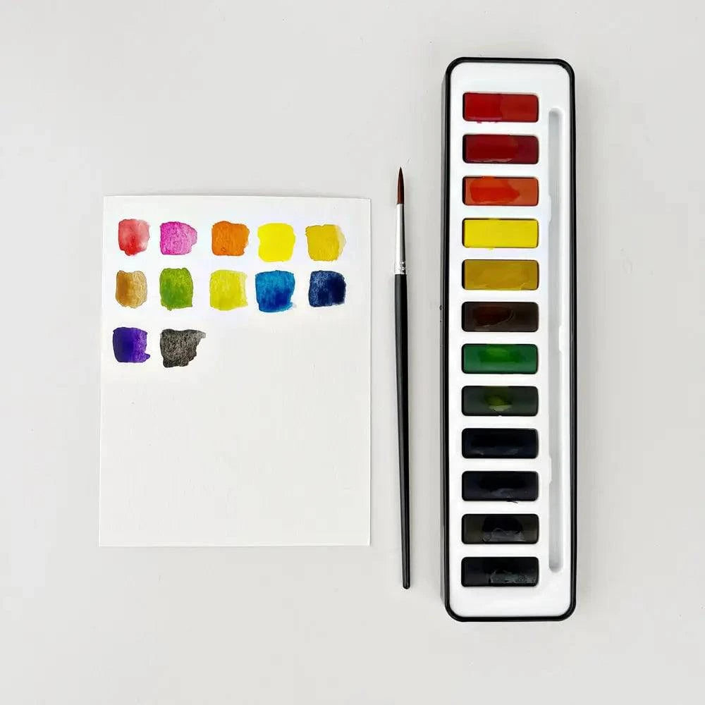 Emily Lex Watercolor paint set with a sample colors
