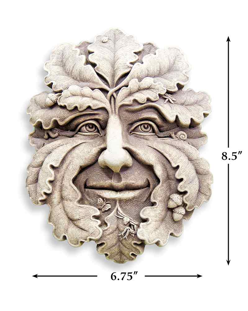 Green Man measurements on white background