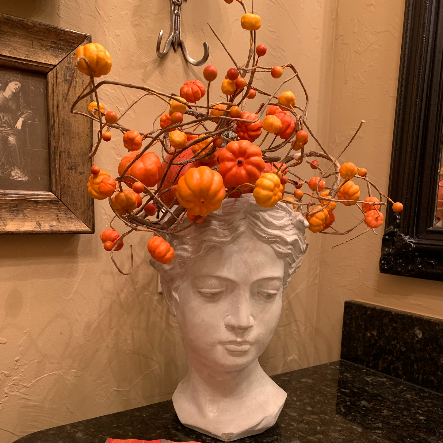 Primavera -Cement Primavera Visage Head Planter - Hidden Lake Garden Home