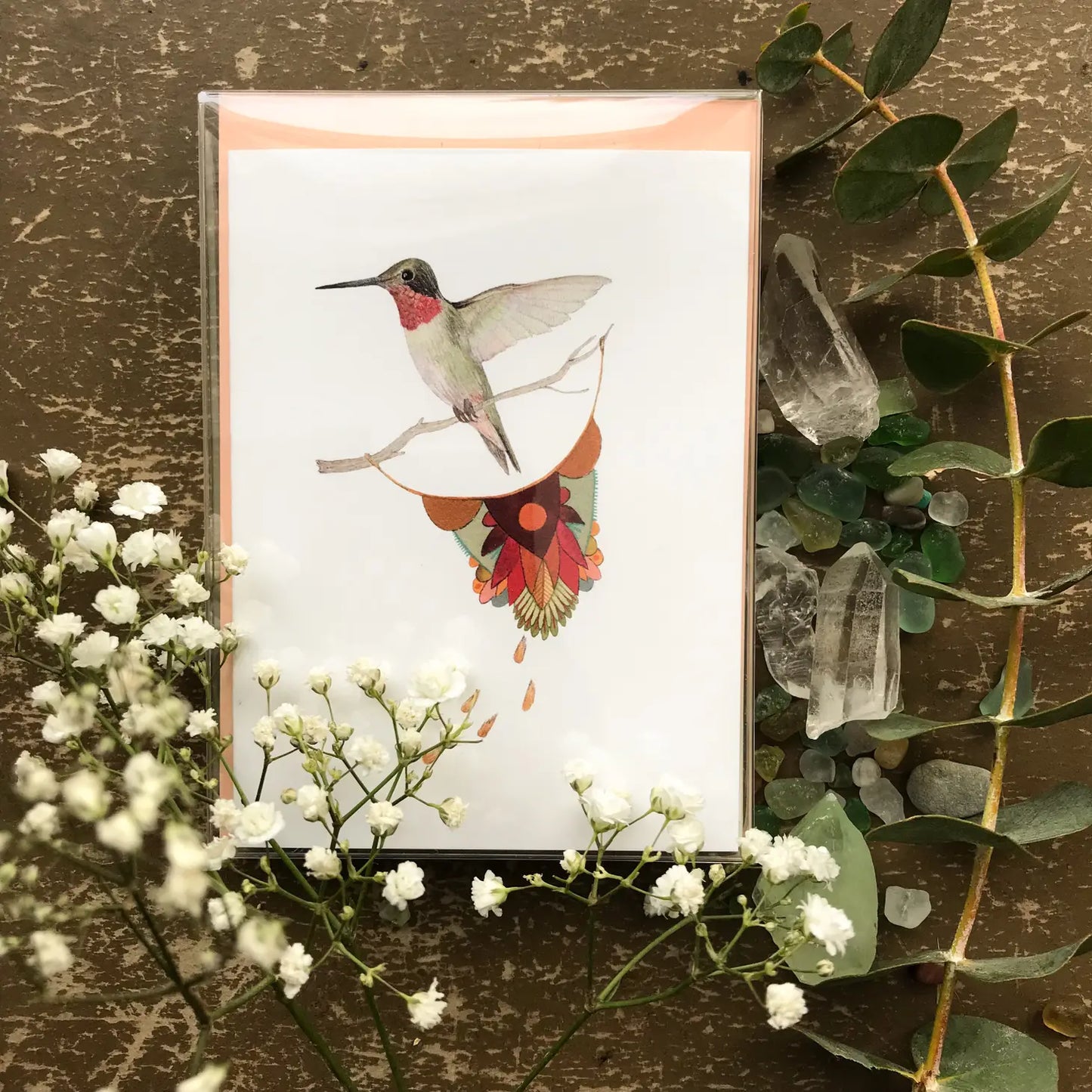 A picture showing how the cards are packaged in a clear box for gift giving.