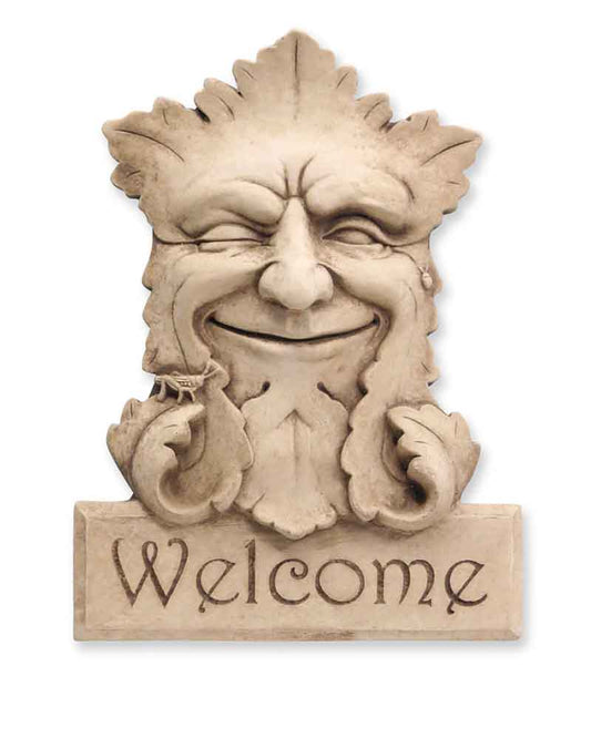 Garden Smile Welcome plaque sculpture