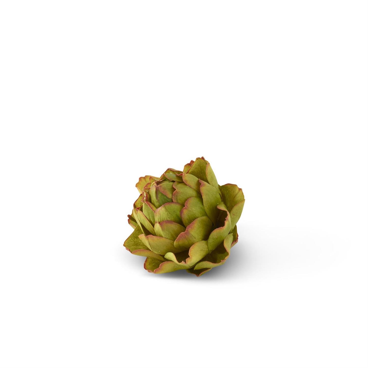 A picture of the faux artichoke. it is made of polyester and is very realistic.