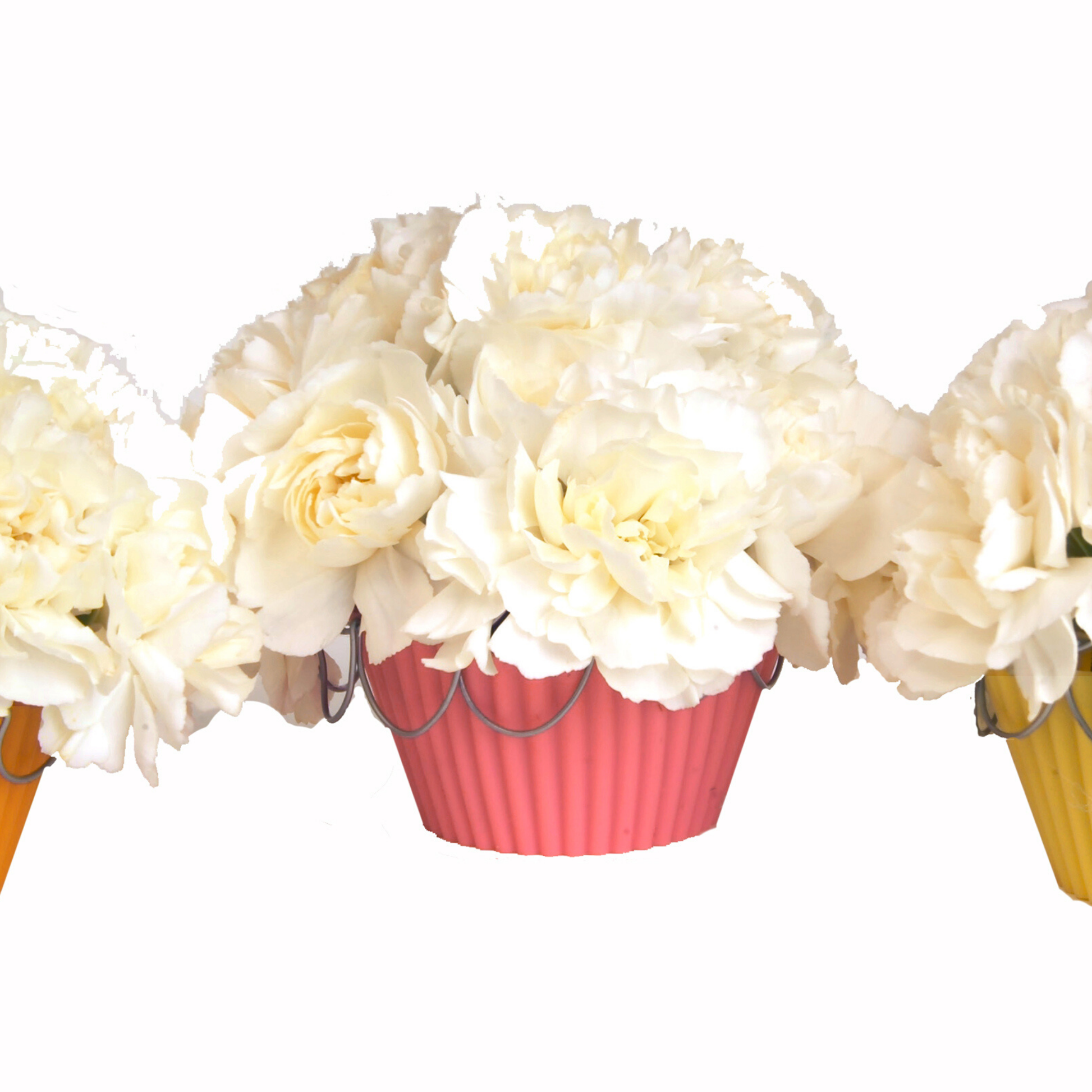 Cup Cake flower arrangement using the 4 inch easy arranger.