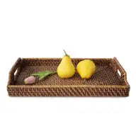 Wicker Serving Trays with Handles - Hidden Lake Garden Home