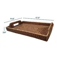 Wicker Serving Trays with Handles - Hidden Lake Garden Home