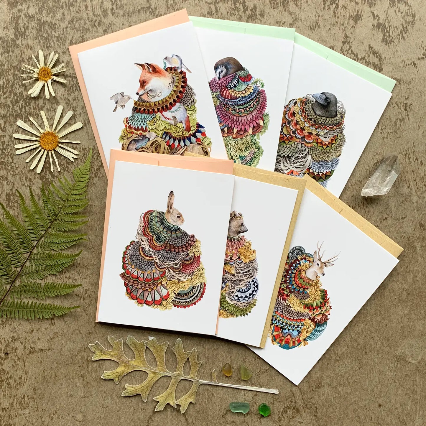 A picture showing each of the card designs in this collection.