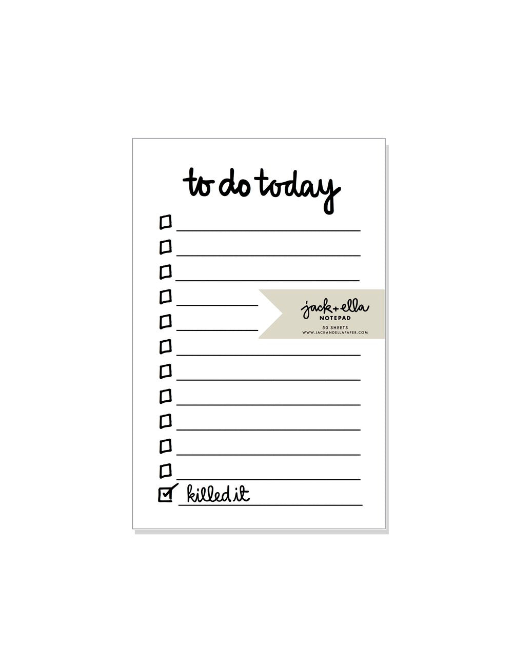 Killed It! Daily To-Do List - Hidden Lake Garden Home