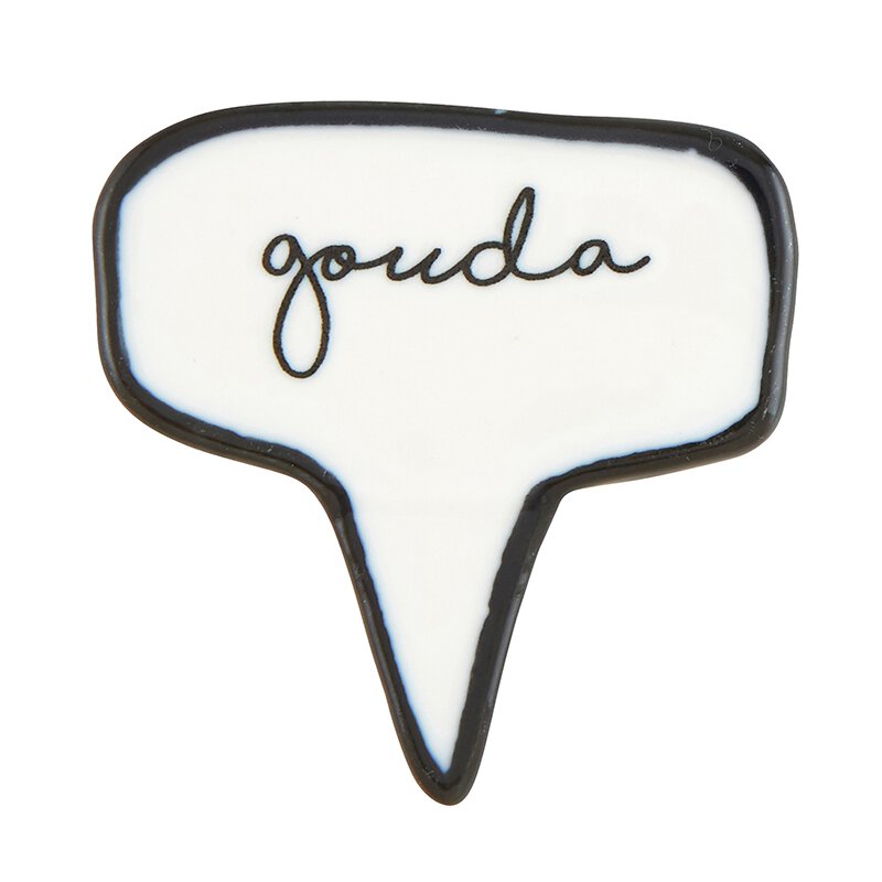 Ceramic Cheese Markers In Black And White - Hidden Lake Garden Home