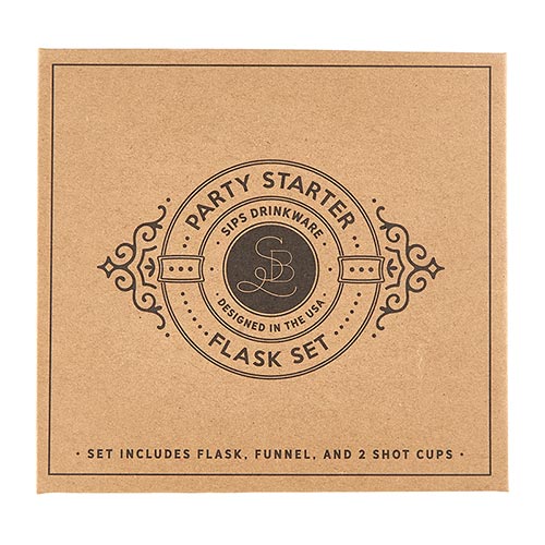 Cardboard Box Collection Party Starter Flask Set - Hidden Lake Garden Home