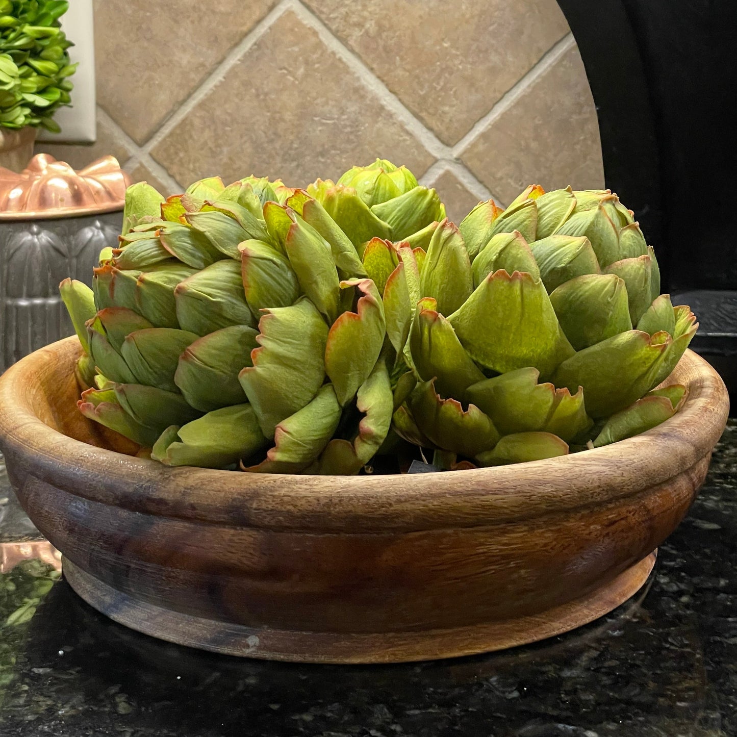 Faux Green Artichoke Extra Large - Hidden Lake Garden Home