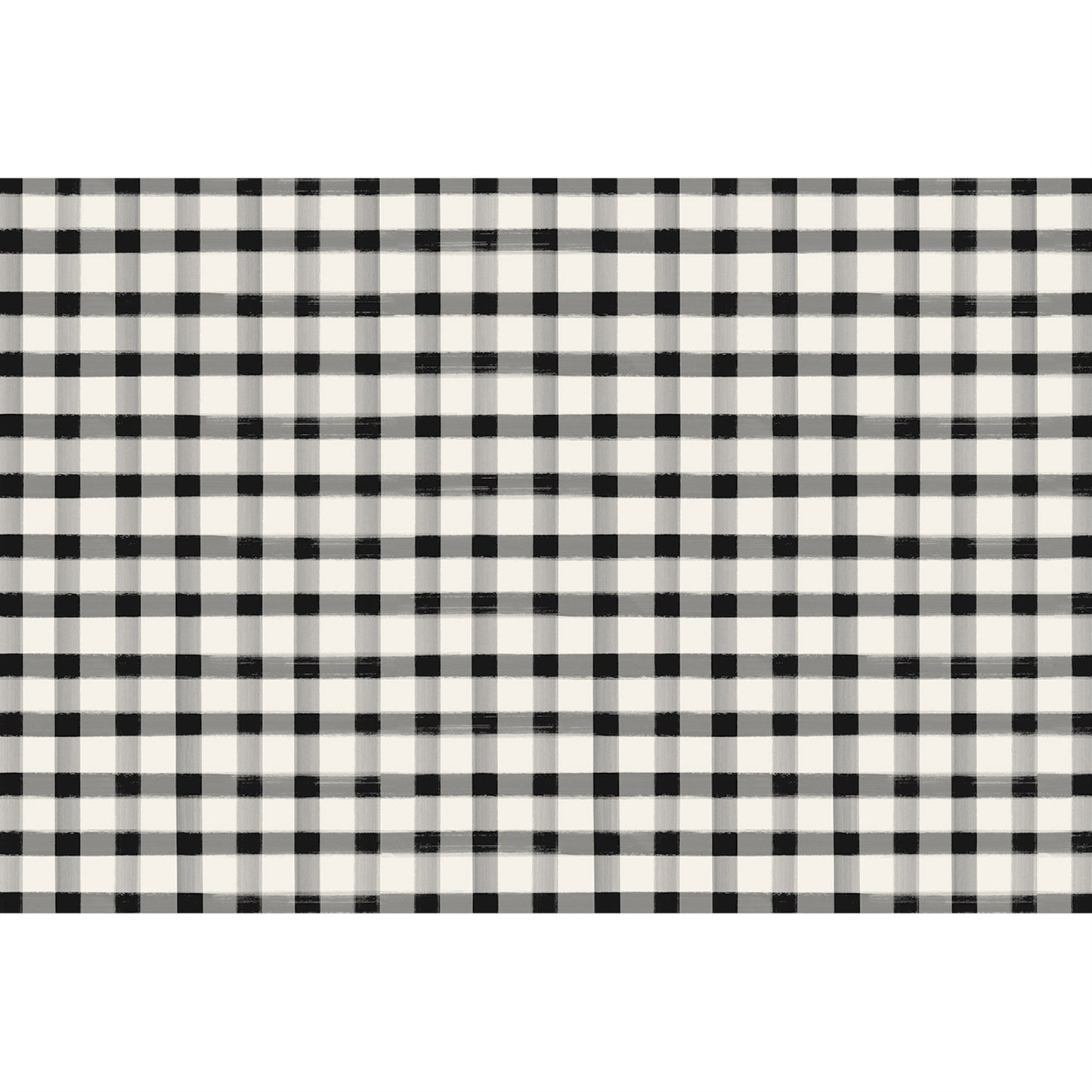 Image of the Black and White Painted Check Paper Placemat