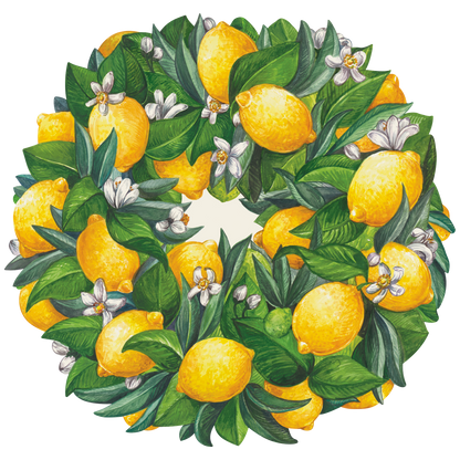 Die cut lemon wreath placemats bright and welcoming