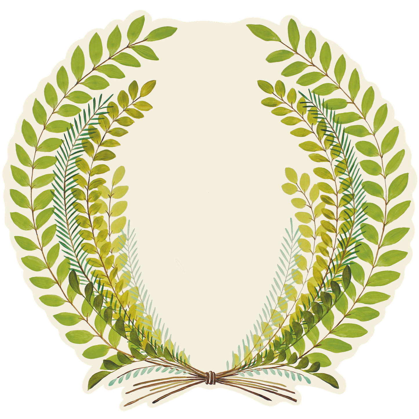 Here is a picture of the beautiful Seeding Wreath Placemat. It delicate leaves and branches are a perfect accent for your table anytime of the year.