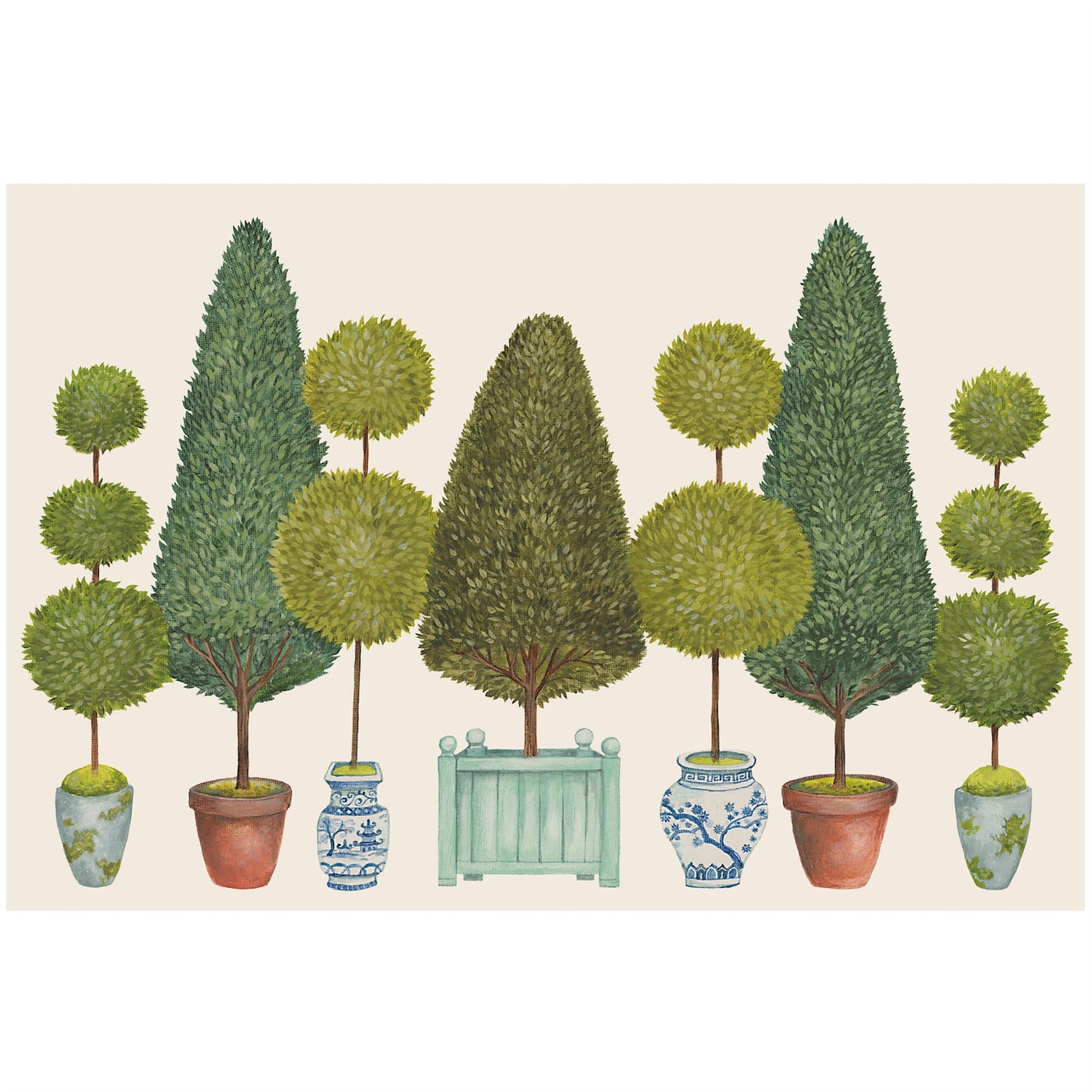 This Topiary Garden Placemat is a great way to bring the outside world in. S