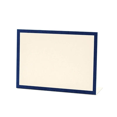 This is a picture of the folded bottom navy framed place card