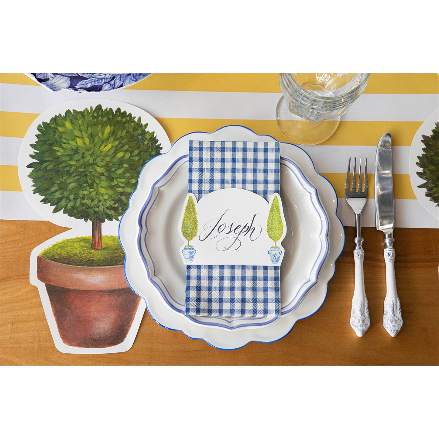another view of the place card used in a table setting.