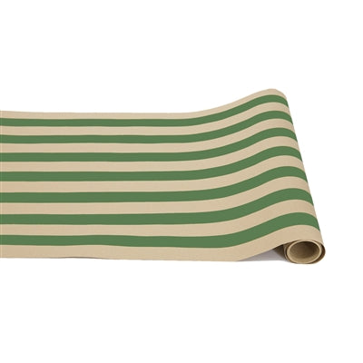 When setting your table for entertaining, don't forget the paper table runner! Kraft green classic stripe runner 20 inches by 25 feet.