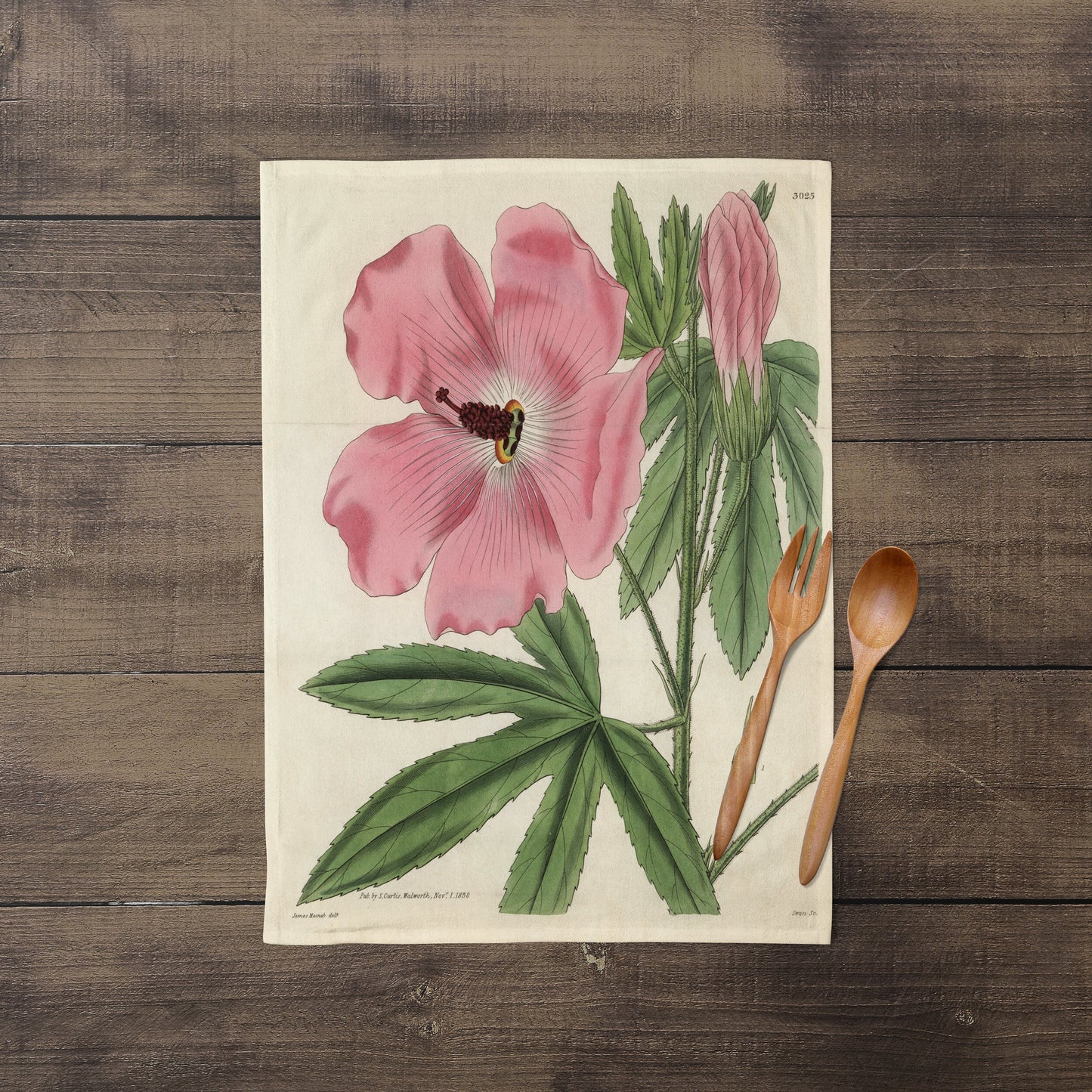 A photograph of the complete Hibiscus Botanical Print lying flat.