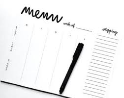 Weekly Menu with Tear-off Market List - Hidden Lake Garden Home