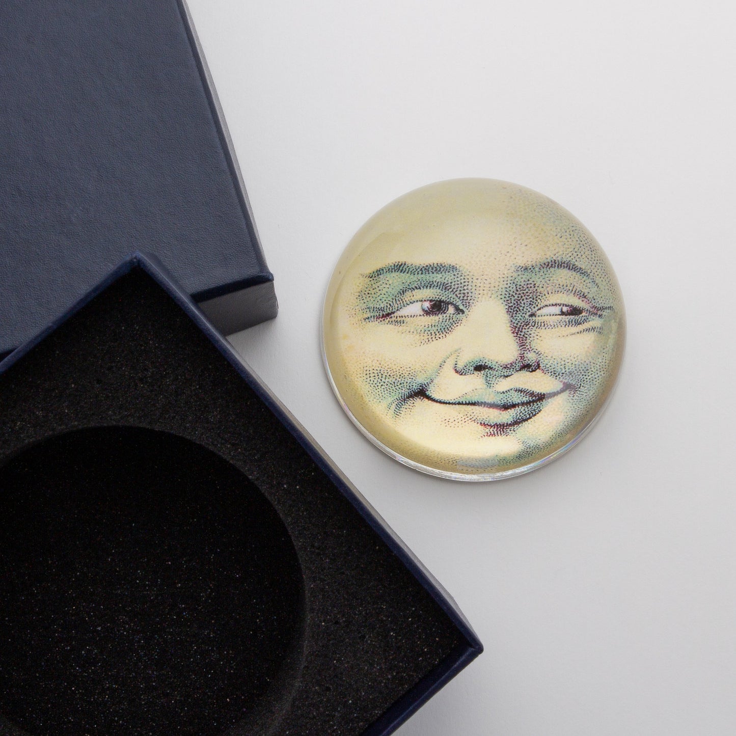 The Moon - Crystal Dome Decoupaged Paperweight - Hidden Lake Garden Home
