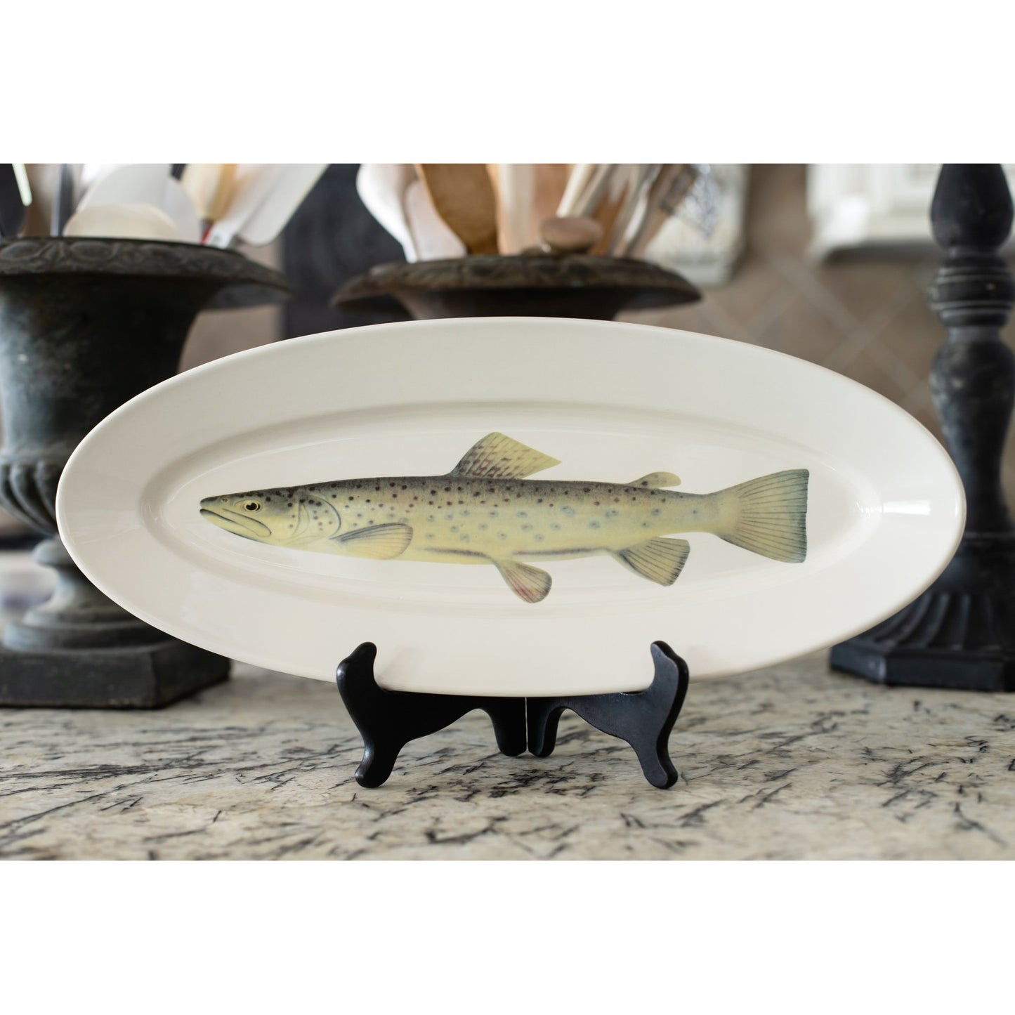 Trout Fish Platter Elongated - Hidden Lake Garden Home