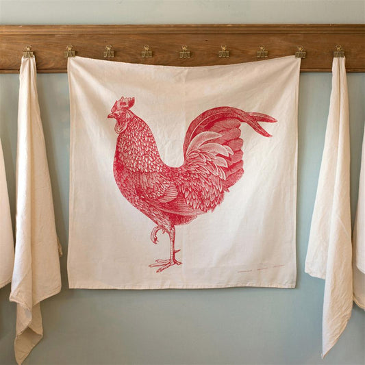 Red Rooster Tea Towel