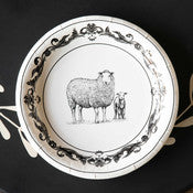 Black and White Sheep Dessert Plates - Hidden Lake Garden Home