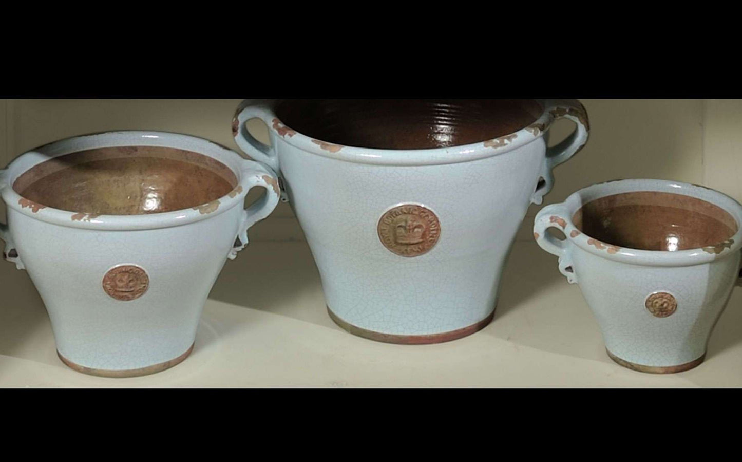 Tapered Pots - Old White Large Gloucester Distressed Tapered Pots - Kew Pottery
