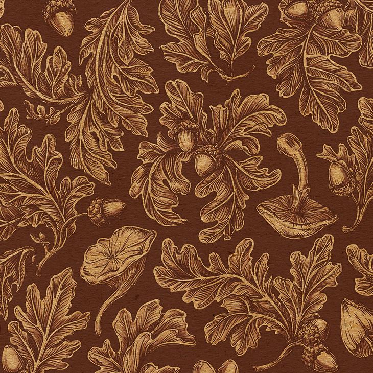 Close up view of the pattern for the In to the woods placemat