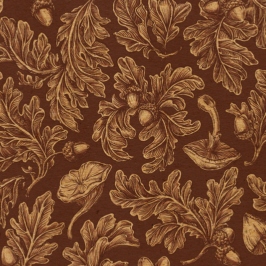 Close up view of the pattern for the  In to the woods placemat