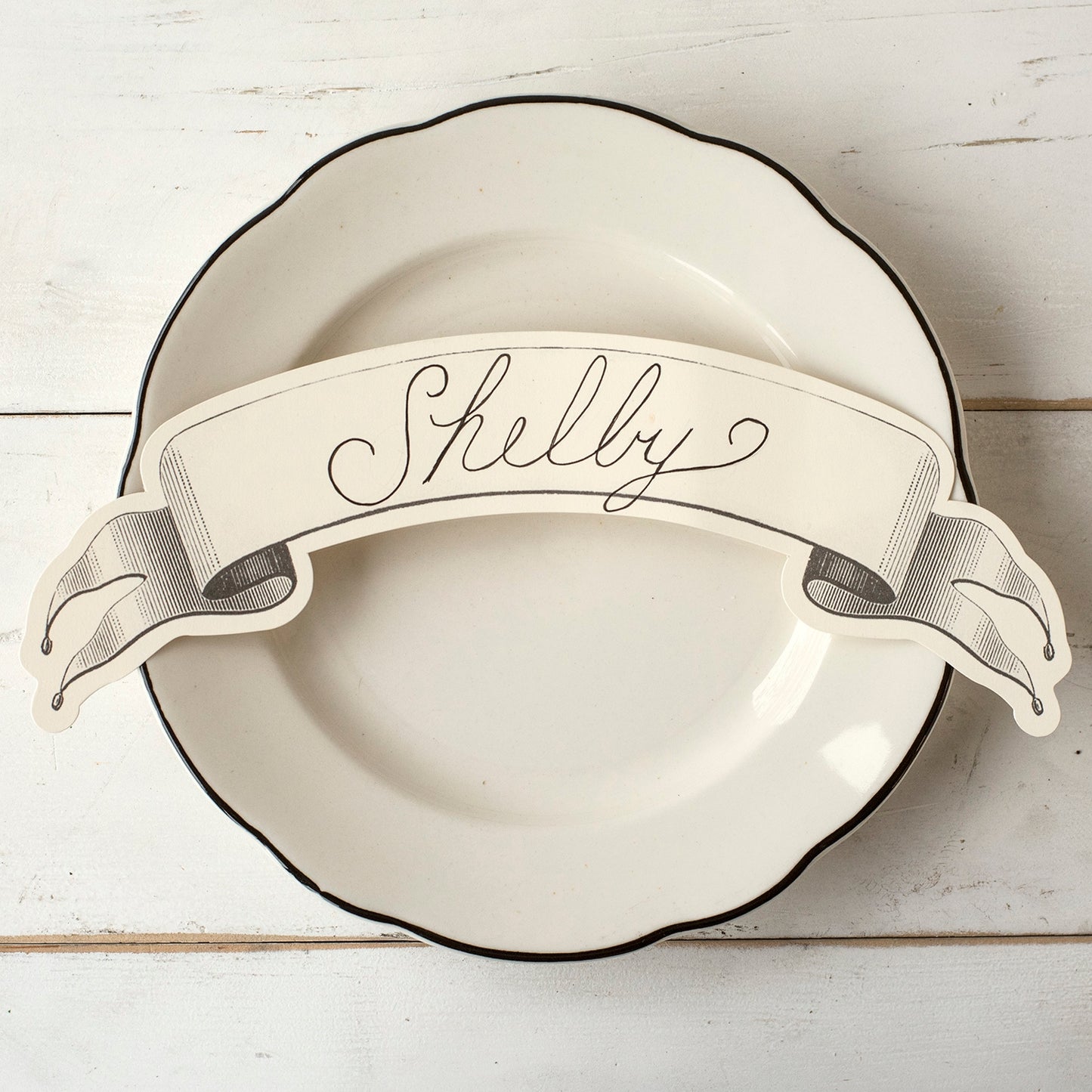 Table Banner Black / Place Card - Hidden Lake Garden Home