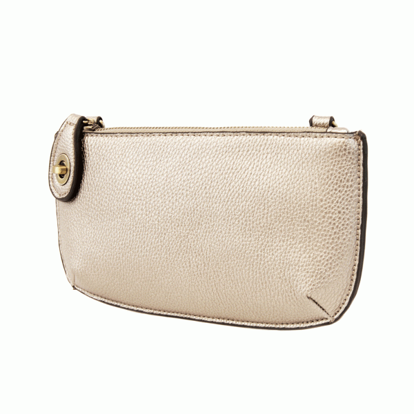 Metallic Pearl Crossbody Wristlet Clutch