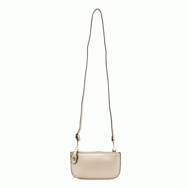 Metallic Pearl Crossbody Wristlet Clutch