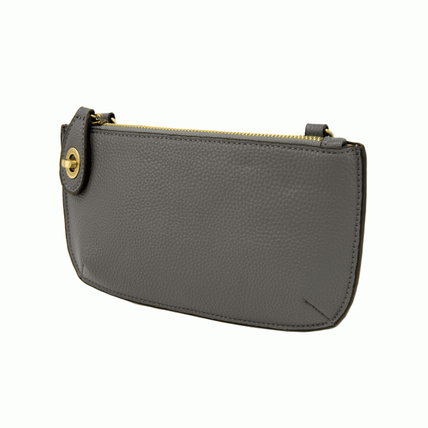 Charcoal Mini Crossbody Wristlet Clutch