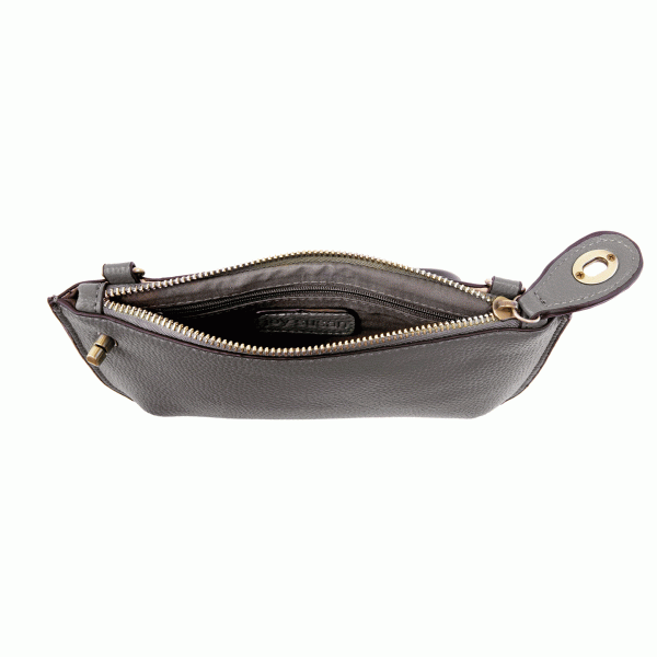 Charcoal Mini Crossbody Wristlet Clutch