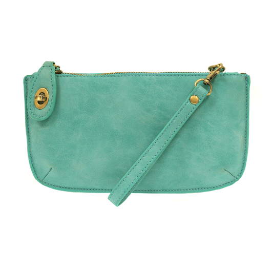 Light Turquoise Crossbody Wristlet Clutch