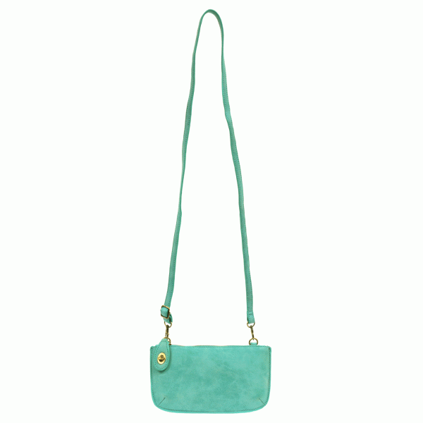 Light Turquoise Crossbody Wristlet Clutch - Hidden Lake Garden Home
