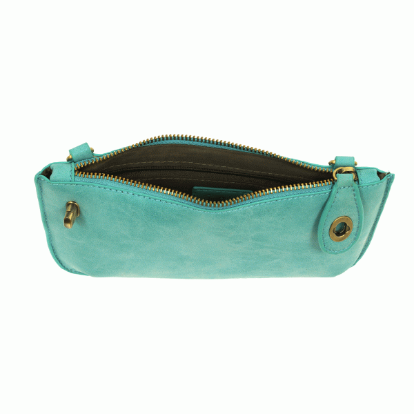 Light Turquoise Crossbody Wristlet Clutch - Hidden Lake Garden Home