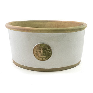 This is a picture of the Kent Oval Planter in white. It comes in 3 sizes.