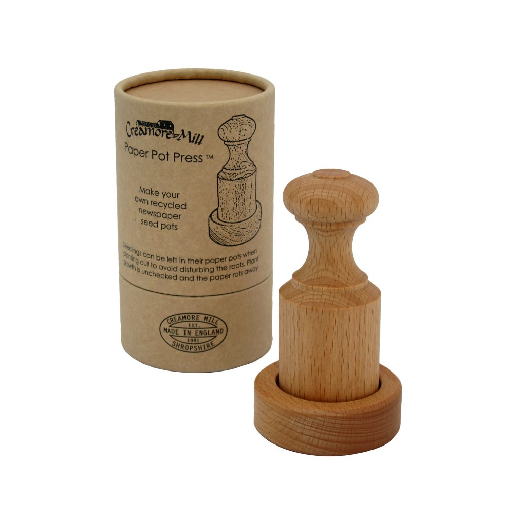 Picture of the packaging of the Paper Pot Press .