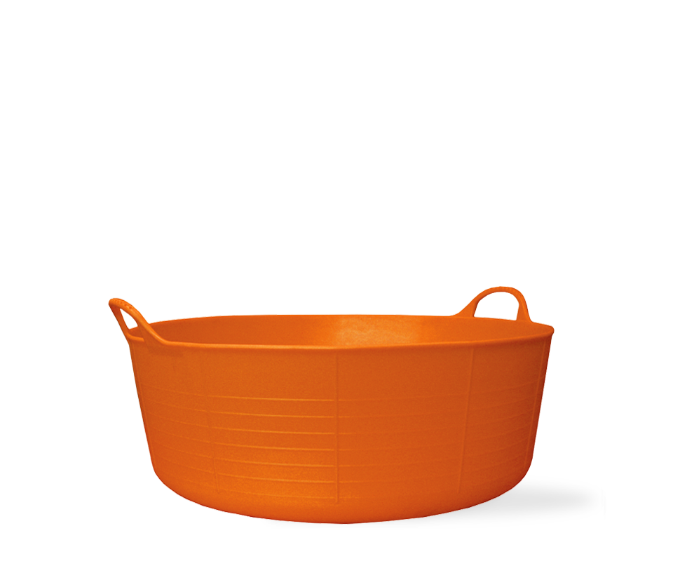 Small Shallow Gorilla Tug Trug in bright orange.