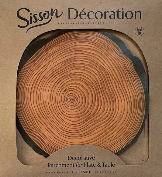 Showing the packaging of the Log Slices of Parchment for pate and table.