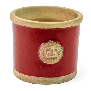 The Chelsea round herb pot in Berry Red handmade