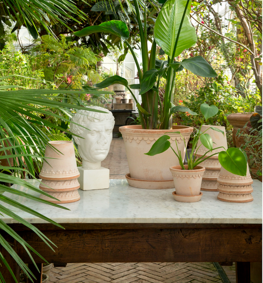 Bergs Potter Københavner Rosa terracotta planters in multiple sizes