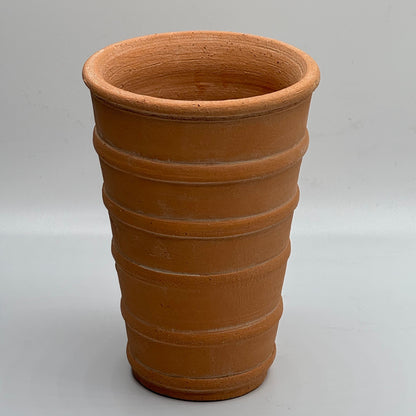 Tall herb pot in Natural. Ringed herb pot