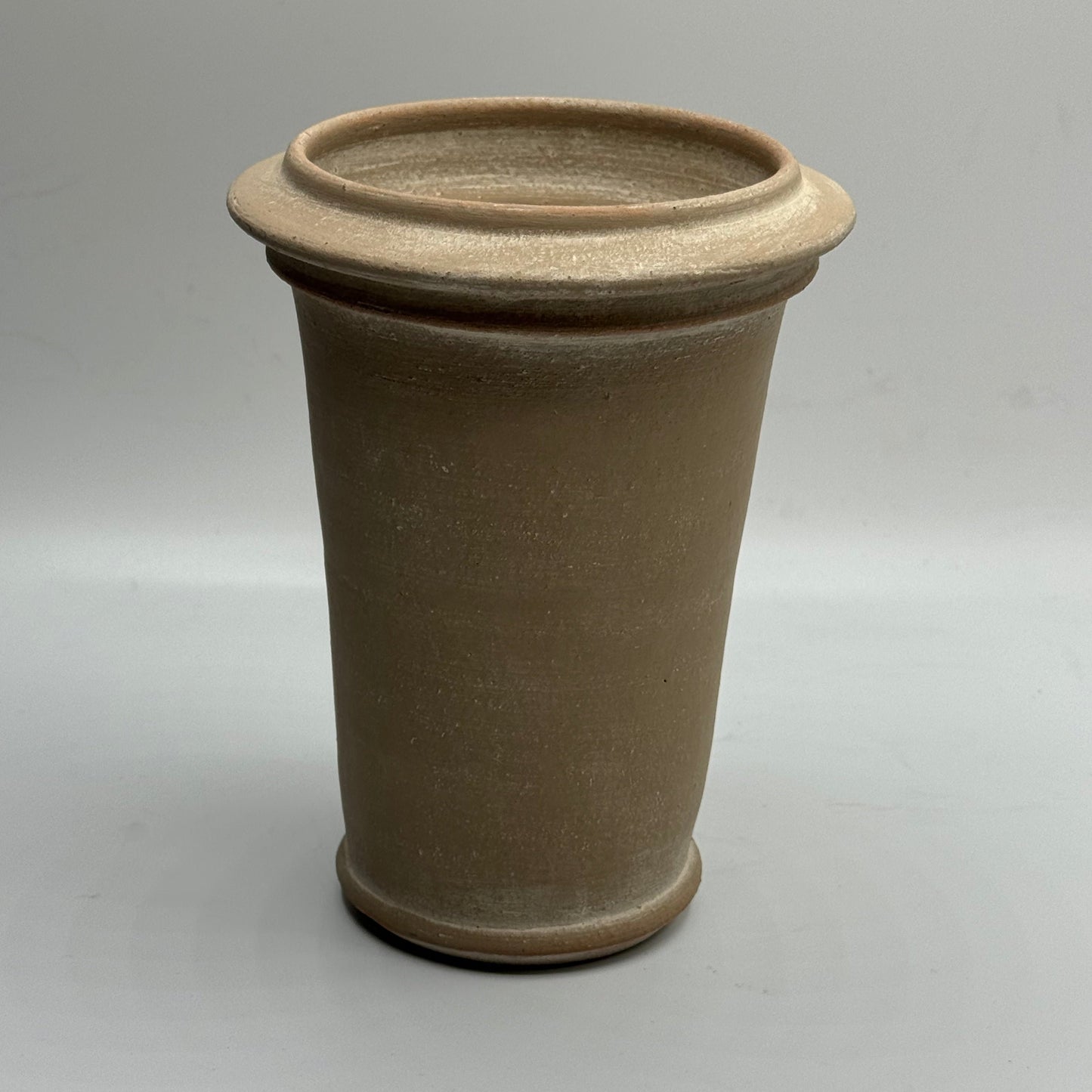 New tall herb pot in taupe. The rolled rim herb pot