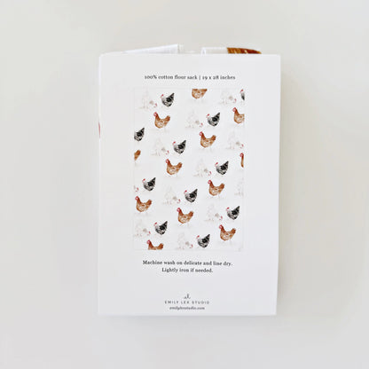 Emily Lex Chicken Tea Towel - Hidden Lake Garden Home